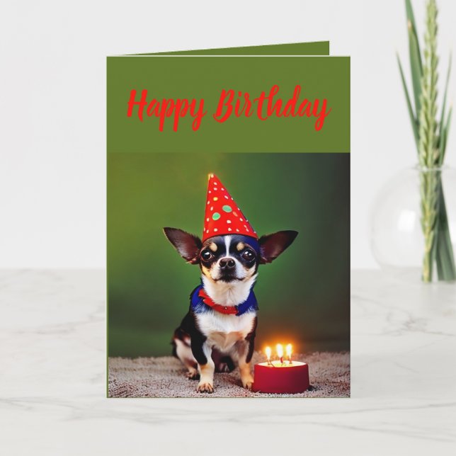 Cute Little Chihuahua Birthday Kort (Framsida)