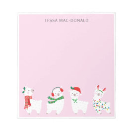 Cute Little christmas Llamas on ljus rosa Anteckningsblock