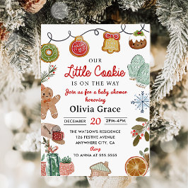 Cute Little Cookie-julskuva Party Inbjudningar