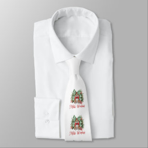 Cute Little Corgi med julbog dekoration bow Slips