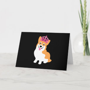 Cute Little Corgi Princess Wearing a Rosa Krona Kort