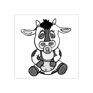 Cute Little Cow Farm Animal Stämpel