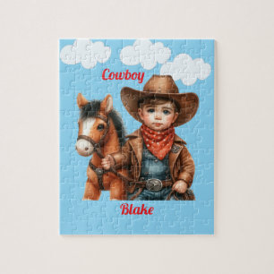 Cute Little Cowboy med Horse Pussel