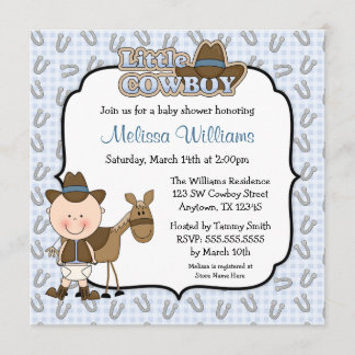 Cute Little Cowboy Shower-inbjudningar Inbjudningar