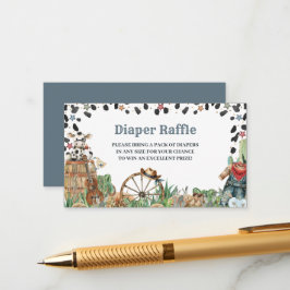 Cute Little Cowboy Western Watercolor Baby Shower Tilläggskort