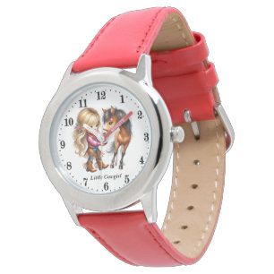 Cute Little cowgirl add namn Armbandsur