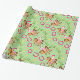 Cute Little Cowgirl Mönster Presentpapper