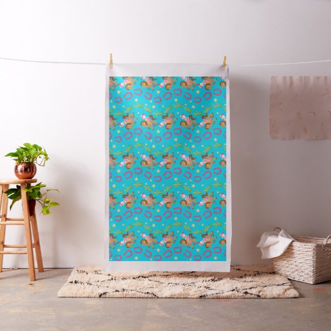 Cute Little Cowgirl Mönster Tyg (In Situ)