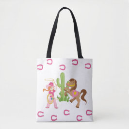 Cute Little Cowgirl och Pony Tygkasse