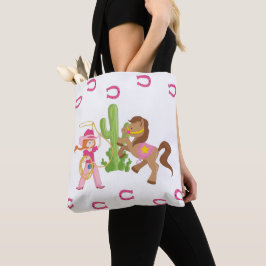 Cute Little Cowgirl och Pony Tygkasse