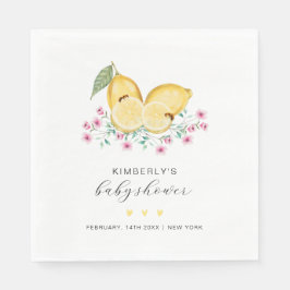 Cute Little Cutie Lemon Citrus Baby Shower Pappersservett