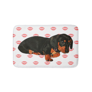 Cute Little Dachshund Design Bath Mat Badrumsmatta