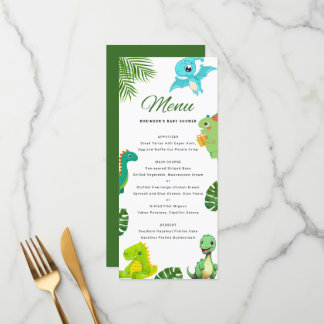 Cute Little Dino Baby Shower Meny