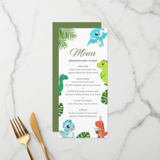 Cute Little Dino Baby Shower Meny
