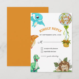 Cute Little Dino Baby Shower OSA Kort