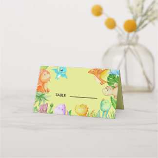 Cute Little Dino Baby Shower Placeringskort