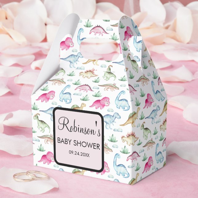 Cute Little Dino Baby Shower Presentaskar (Bröllop)