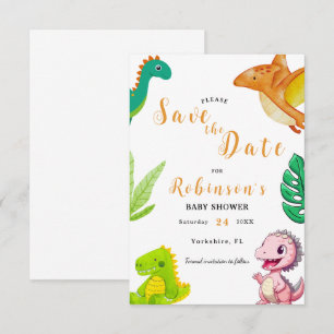 Cute Little Dino Baby Shower Spara Datumet
