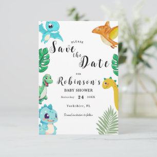 Cute Little Dino Baby Shower Spara Datumet