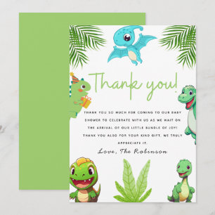 Cute Little Dino Baby Shower Tack Kort