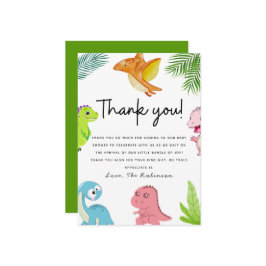 Cute Little Dino Baby Shower Tack Kort