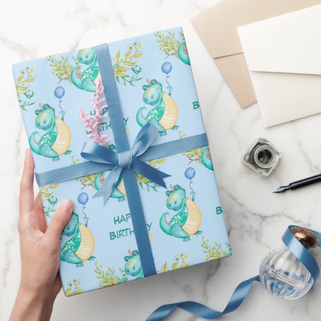 Cute Little Dinosaur Birthday Presentpapper (Gifting)