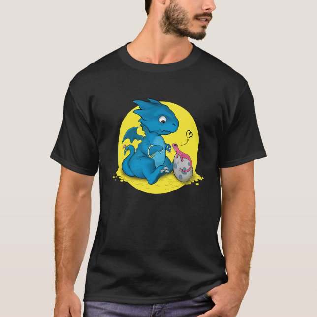 Cute little dragon Love Dragons T Shirt (Framsida)