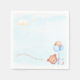 Cute Little Dreamer Blue Nalle Baby Shower Pappersservett