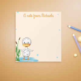 Cute Little ducking in pond personlig Anteckningsblock