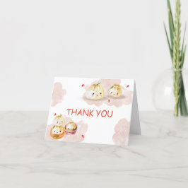 Cute Little Dumpling Mushroom Baby Shower Tack Kort