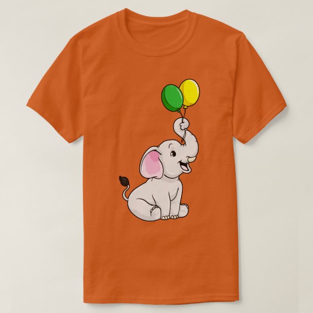Cute Little elephant med ballonger T Shirt (Design framsida)