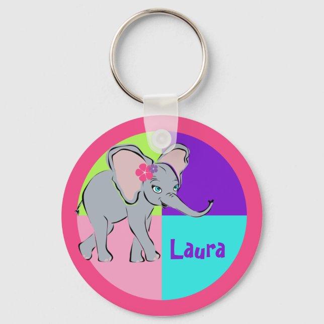 Cute Little Elephant Nyckelring (Framsida)