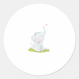 Cute Little Elephant Sticker Runt Klistermärke