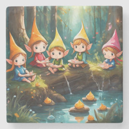 Cute Little elves in River Stenunderlägg