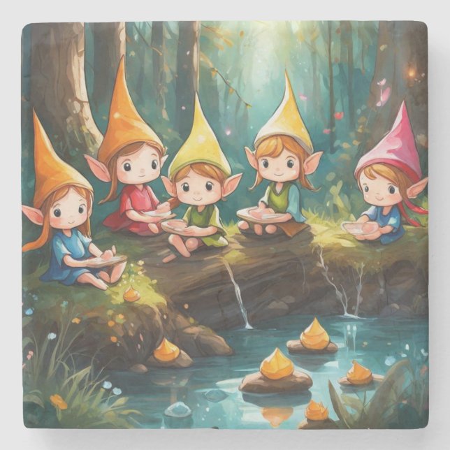 Cute Little elves in River Stenunderlägg (Framsidan)