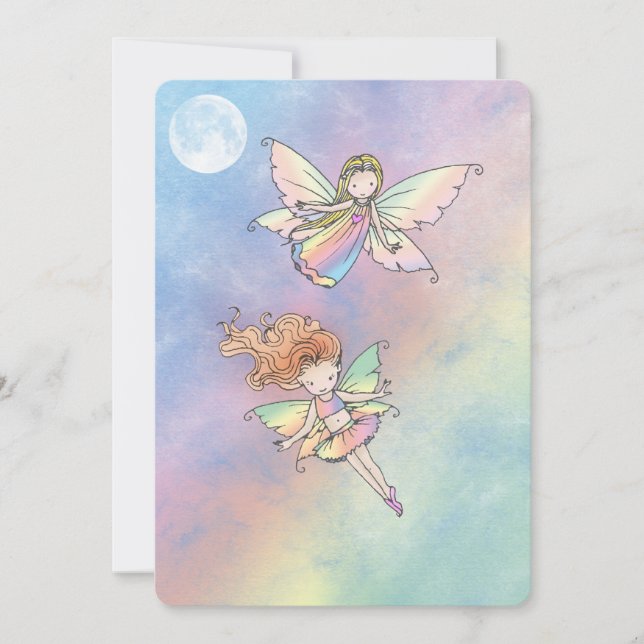 Cute Little Fairy Födelsedagsfest Inbjudan för fli (Framsida)