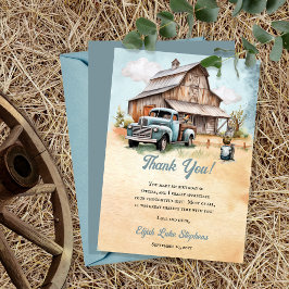 Cute Little Farmer Födelsedagsfest Tack Kort