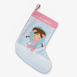 Cute Little Figur Skater Personlig Liten Julstrumpa