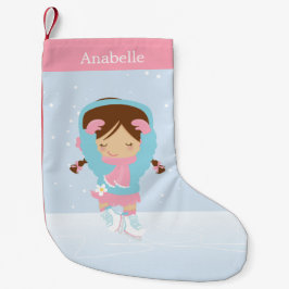 Cute Little Figur Skater Personlig Liten Julstrumpa