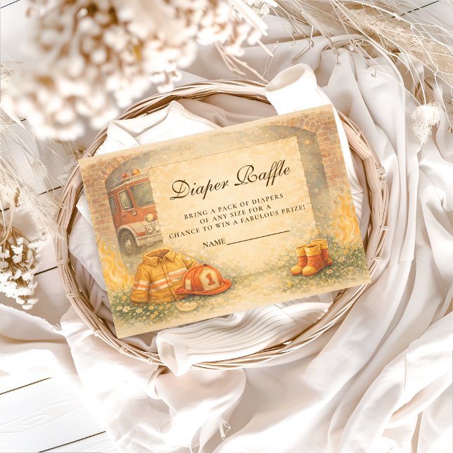 Cute Little Firefighter Diapper Raffle Tilläggskort (Skapare uppladdad)
