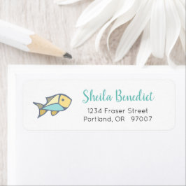Cute Little Fish under Sea Returadress Etikett