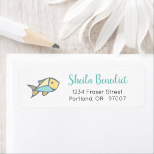 Cute Little Fish under Sea Returadress Etikett