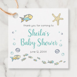 Cute Little Fishand Starfish Ocean Baby Shower Gåvor Etiketter