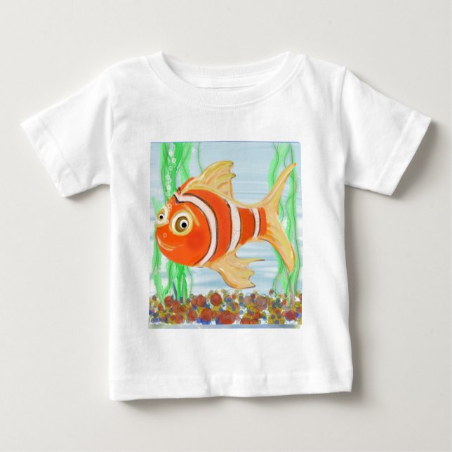 Cute Little Fishie Swimming i A Bassäng T Shirt (Framsida)