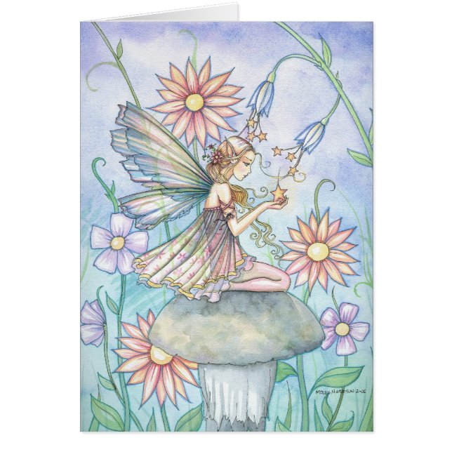 Cute Little Flower Fairy by Molly Harrison Hälsningskort (Framsidan)