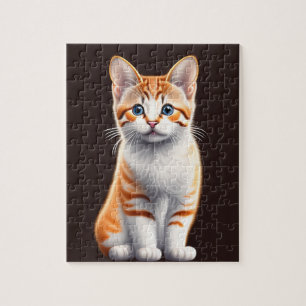 Cute Little Fluffy Kattunge, Cat Pussel