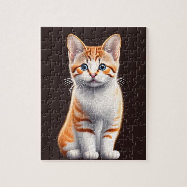Cute Little Fluffy Kattunge, Cat Pussel (Vertikal)