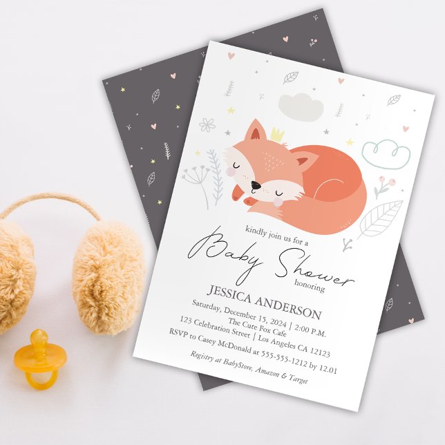 Cute Little Fox Baby Shower Inbjudningar (Skapare uppladdad)