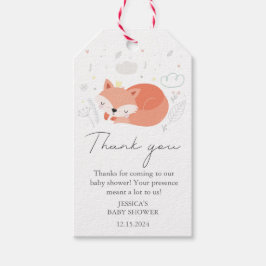 Cute Little Fox Baby Shower Presentetikett