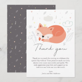 Cute Little Fox Baby Shower Tack Kort